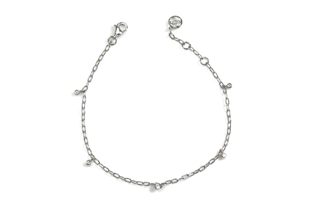 白K金天然鑽石手鏈